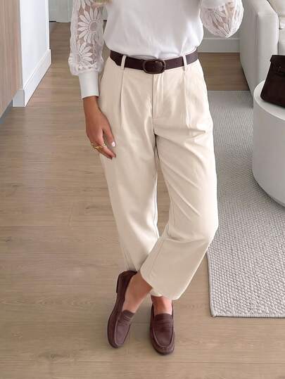 Easowa Casual Women's Autumn/Winter Commute 9/10 Length Suit Pants