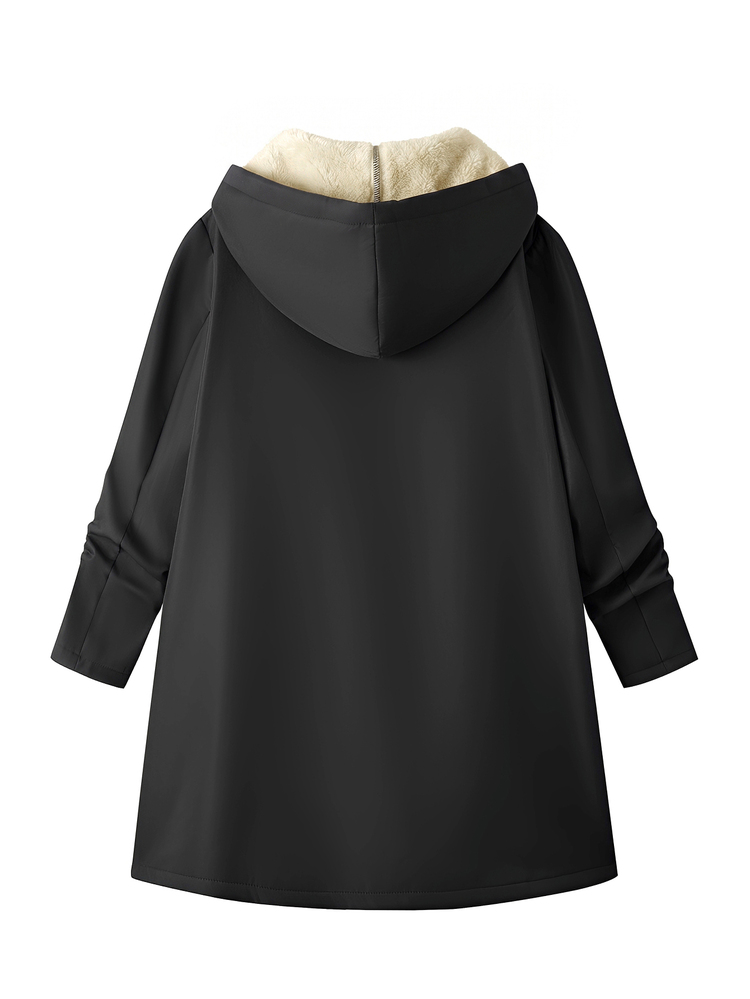 EMERY ROSE Plus Size Winter Thermal Lined Hooded Jacket - Multicolor - View 2