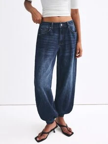 ATUI Studio Jeans Kasual Washed Low Waist Tapered Leg - Dark Wash - View 5