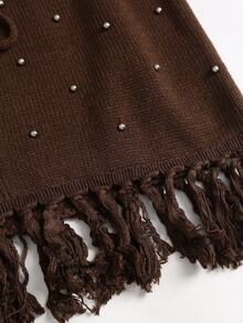 Sweetra Rompi Rajut Vintage Berenda Manik-Manik Maillard Brown - Coffee Brown - View 5