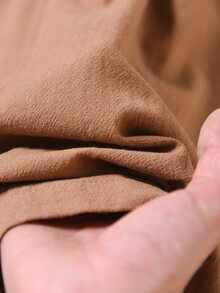 Rusticease Women's Solid Color Pleated Long Sleeve Top And Pants Casual Daily 2 Pieces Set - Brown - View 5