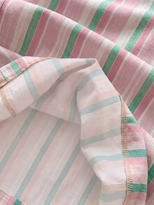 SHEIN EZwear 女款休閒綁帶腰直筒長褲，適合夏季 - 彩色 - 查看 6