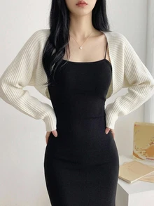 DAZY 女款素色休閒百搭日常長袖開襟衫 秋季 - 白色 - 查看 7