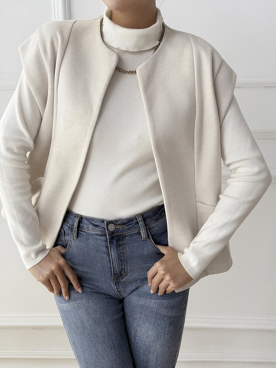 Women's Solid Color Casual Versatile Daily Wear Vest Jacket Fall