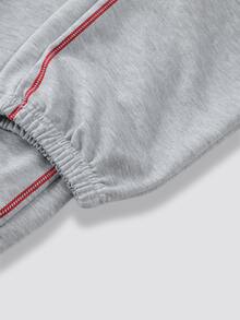 ROMWE MEN Men's Hoodie And Sweatpants Casual Daily Outfit Set - Grey - View 5