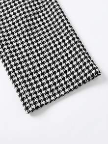 SHEIN LUNE Fall Clothes FOR WomenWomen's Fashion Commute Houndstooth High Waist Long Pants - Multicolor - View 6