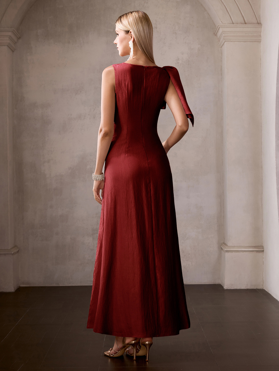 MOTF SUMMER FRENCH STYLE BOW TIE STRAPPY FASHION ELEGANT ELEGANT A-LINE DESIGN WOMEN'S DRESS