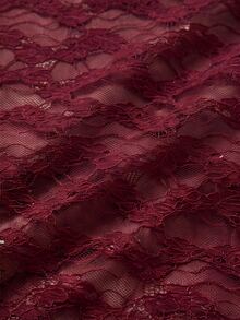 Fairmaia German Traditional Plus Size Women's Lace Patchwork Dress - Burgundy - View 9