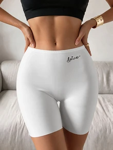 SuitURBody سروال ضيق بطبعة حروف لتشكيل الجسم والتحكم في البطن ورفع المؤخرة وسروال أمان مضاد للانكشاف (1 قطعة) - أبيض - مشاهدة 4