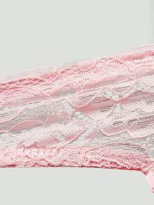 SHAPORA 1 buah Bra Atasan Minimalis Patchwork Renda Merah Muda untuk Wanita - Berwarna merah muda - View 6