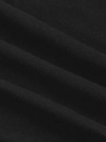 QUELARIE Women's Solid Color Minimalist Versatile Pleated Top For Daily Wear - Black - View 5