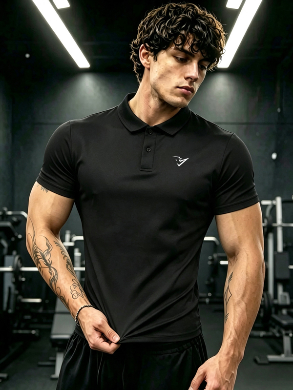 GymBeat Men's Casual Daily Travel Sports Polo T-Shirt