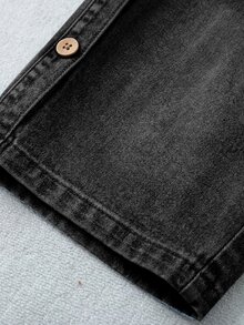 EMERY ROSE EMERY ROSE Quần jean denim túi cài cúc thời trang du lịch size lớn - màu đen - Xem 6