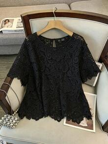 GlowEve CURVE Plus-Size Women's European And American Style, Elegant Solid Color, Fashionable And High-End, - Black - View 4