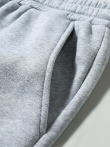 Major Grit Men's Plus Size Drawstring Waist Pants, Slanted Pocket Design, Suitable For Daily Wear Gym Jogging, Light Grey Summer Casual Baggy - Grey - View 5