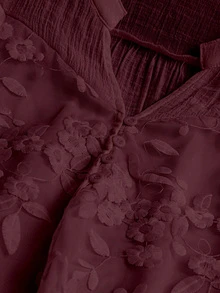 SHEIN LUNE 大尺碼花卉刺繡休閒度假襯衫 - 中紫紅色 - 查看 4