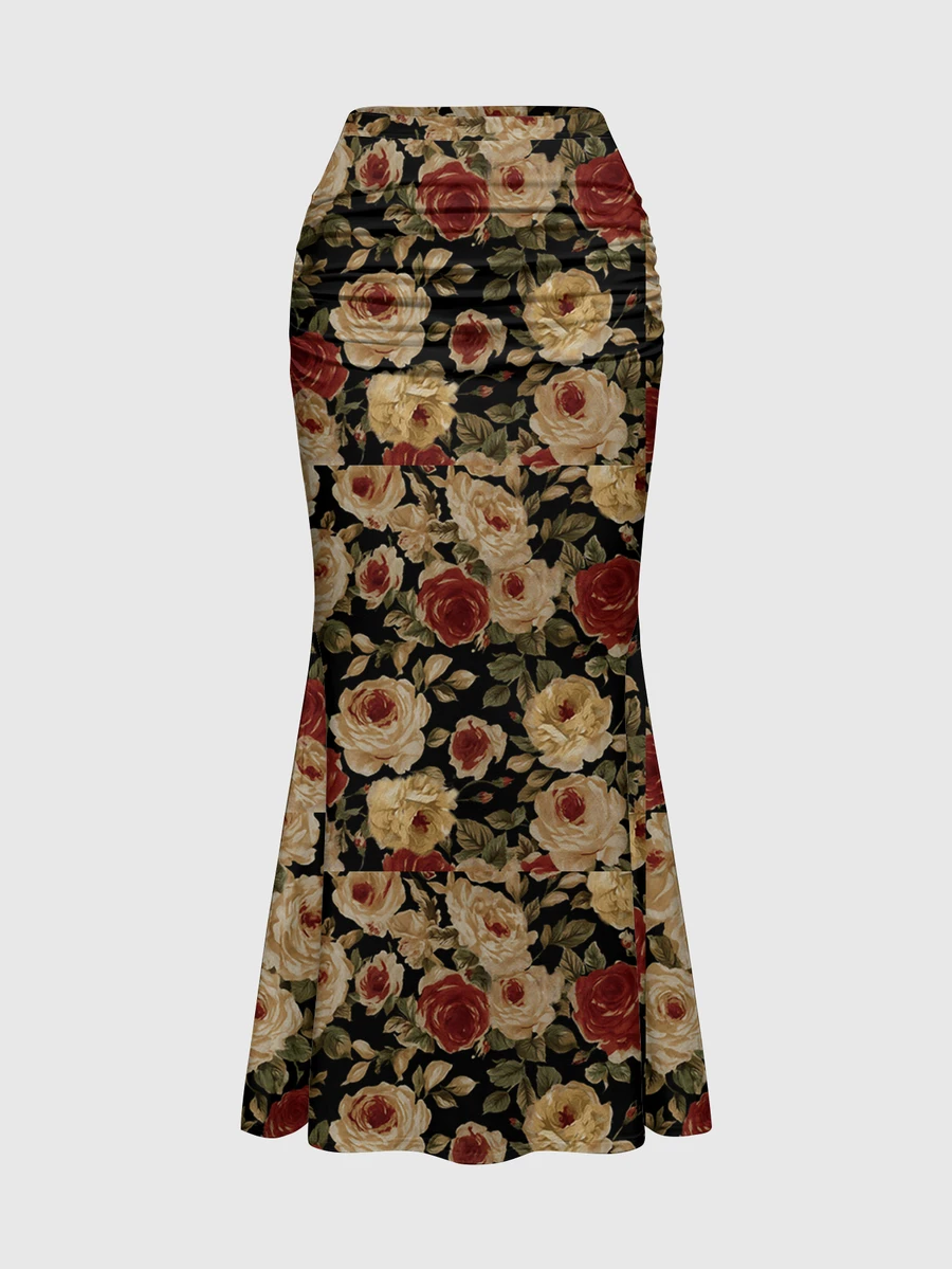 ROMWE Fairycore Plus Size Women's Floral Print Casual Versatile Daily Wear Skirt - Coffee Brown - View 1