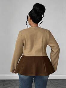 Maweii Blus Wanita Ukuran Besar Elegan dengan Desain Vintage, Potongan Pas Badan, Terbuat dari Campuran Wol, Cocok untuk Pesta, Santai, Perjalanan, dan Belanja. - MultiWarna - View 6