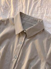 IslaSuriya Solid Color Slim Fit Waist-Cinching Women's Blouse - Multicolor - View 4