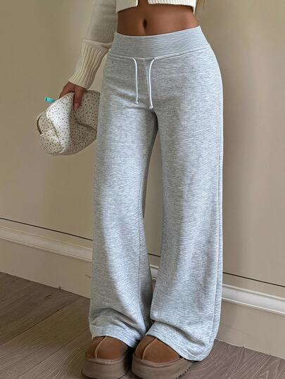 SHEIN Kids Tween Girl Drawstring Waist Casual Versatile Daily Wear Long Pants