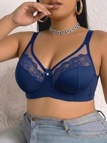 DesireSculpt Plus Size Underwire Bra, 1pc - Royal Blue - View 3