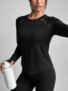 Dewbera Dewbera Women's Solid Color Casual Versatile Daily Outdoor Sports T-Shirt - Black - View 5