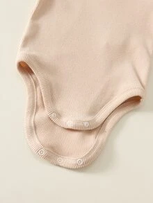 SHEIN 3件裝嬰兒男嬰女嬰純色針織柔軟圓領長袖疊肩包屁衣 秋冬款 - 彩色 - 查看 6