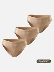 SHAPORA 3-Pack Seamless Triangle Panties With Tummy Control And Butt Lift, Solid Apricot - Multicolor - View 7
