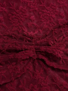 Sweetra Women's Lace Casual Party Dress - Burgundy - View 3