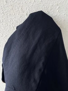 Pariaura French Vintage Court Style Red Short Jacket, Double-Breasted Gold Button Stand Collar - Navy Blue - View 6