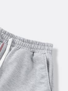 ROMWE MEN Men's Hoodie And Sweatpants Casual Daily Outfit Set - Grey - View 4