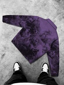 Manfinity Roghcode Men's Autumn Fashion Angel Print Jacket - Purple - View 2
