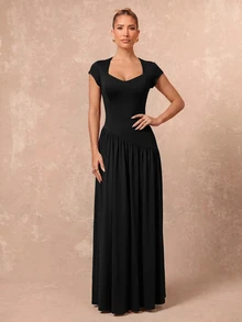 Lumalex Women's Solid Color Pleated Casual Party & Travel Long Dress - Black - View 15