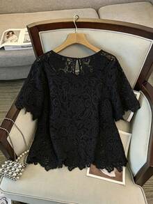 GlowEve CURVE Plus-Size Women's European And American Style, Elegant Solid Color, Fashionable And High-End, - Black - View 2