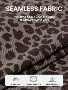 Slayform Leopard Print Seamless Fitted Sports Set - Brown - View 6