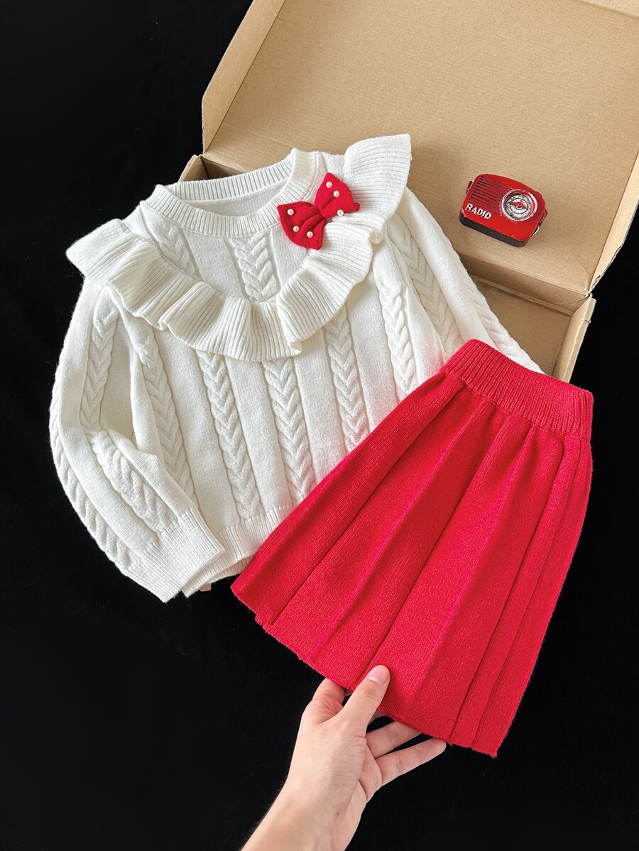 SHEIN 女童彼得潘領裙裝套裝,可愛甜美百搭居家與戶外穿著 - 彩色 - 查看 1