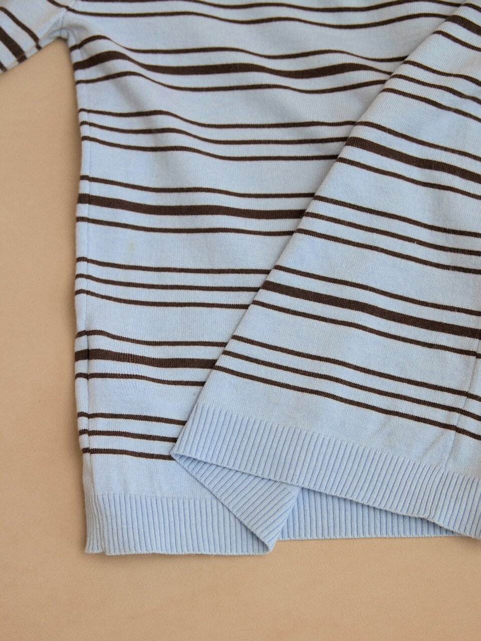 MOTF CONTRAST COLOR STRIPED PREMIUM COLOR COMBINATION ROUND NECK LONG SLEEVE KNITTED SLIM FIT VERSATILE SWEATER TOP