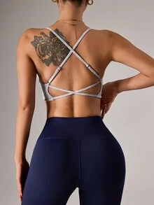 Velisys Velisys Women's Seamless Sports 2-Piece Yoga Double Layer Bra Set/Front Twist Design/Fashionable & Sexy - Multicolor - View 2