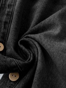 EMERY ROSE EMERY ROSE Quần jean denim túi cài cúc thời trang du lịch size lớn - màu đen - Xem 4