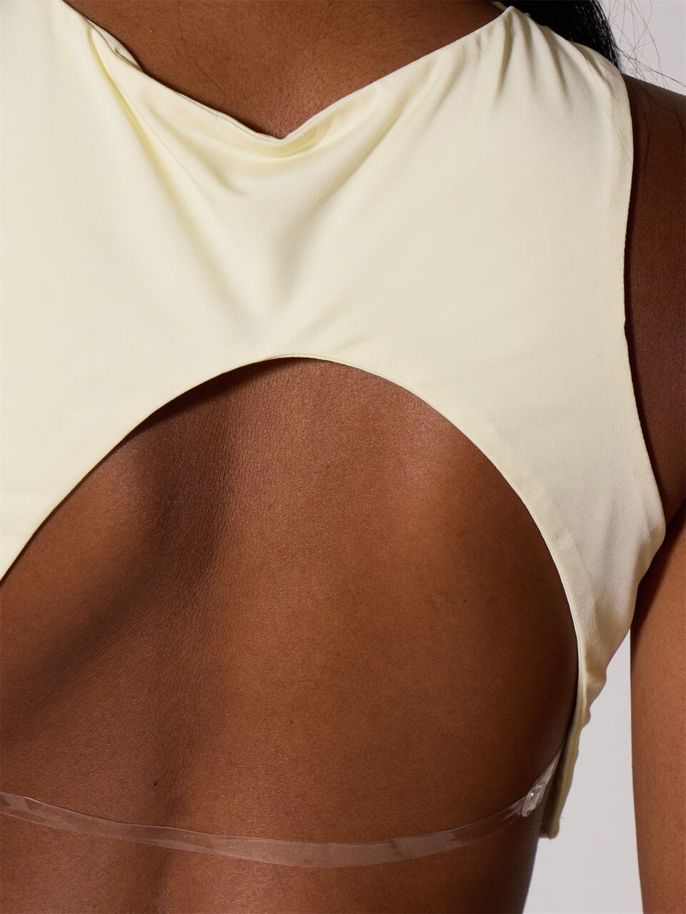 Lemon Soft Touch Boatneck Backless Top