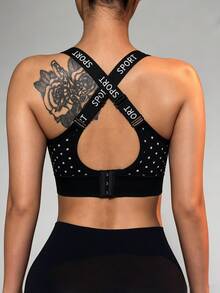 SHEIN Velisys Women's Letter Print Casual Daily Sports Bra 3pcs Set - Multicolor - View 6