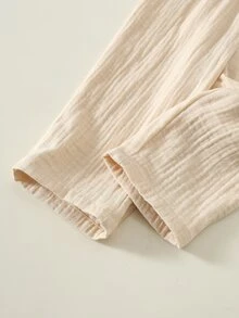 男嬰可愛休閒刺繡長袖襯衫與鬆緊腰長褲2件套 - 彩色 - 查看 5