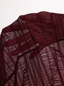 Freevana Plus Size Women's Vacation Ruched Tie Off Shoulder Top - Burgundy - View 7