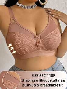 DesireSculpt Plus Size Wireless Bra, 1pc - Coffee Brown - View 3