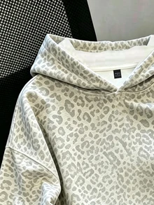 SHEIN LUNE 女款豹紋連帽時尚百搭運動衫 - 彩色 - 查看 3
