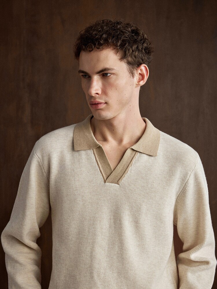 Manfinity CityGents Sweater Patchwork Colorblock Kasual Pria, Musim Gugur/Dingin - MultiWarna - View 7