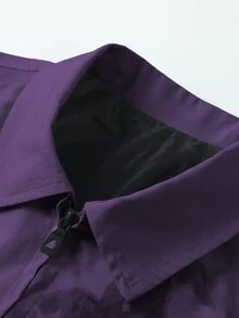 Manfinity Roghcode Men's Autumn Fashion Angel Print Jacket - Purple - View 3