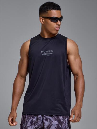Musero Sport Printed Sleevless Crew Neck Tank Spring Summer Sports Activewear