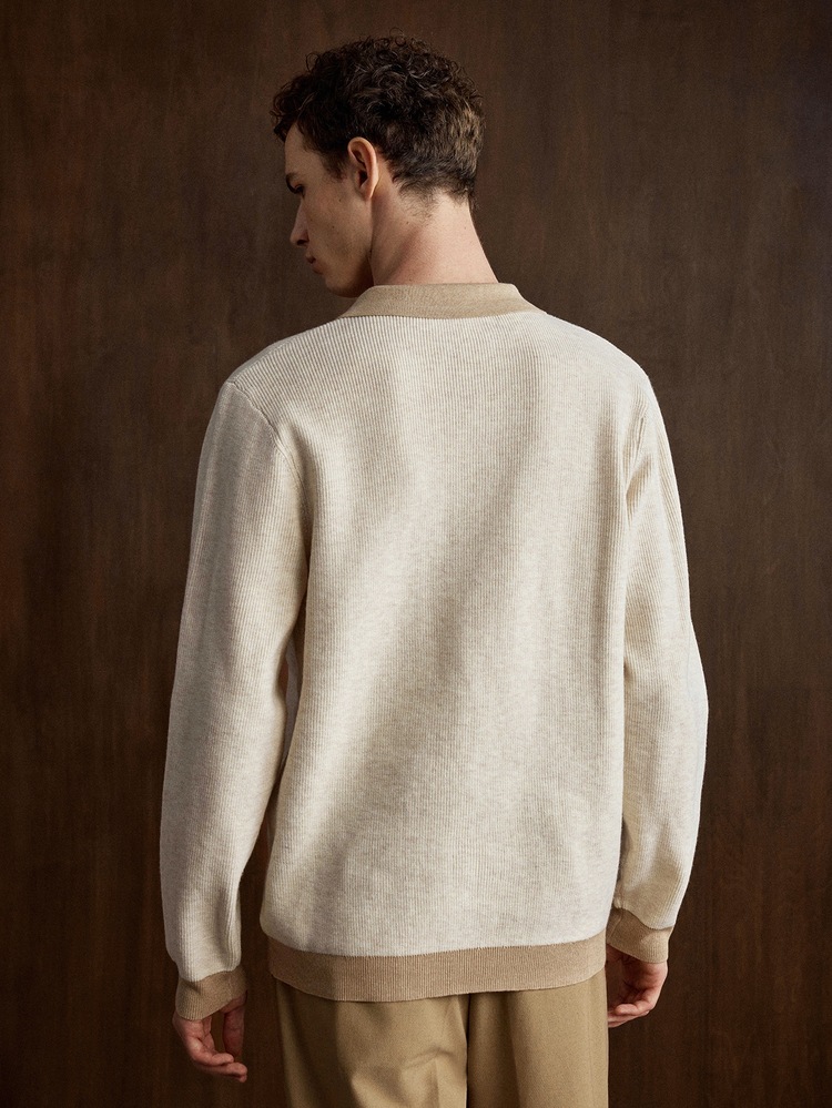 Manfinity CityGents Sweater Patchwork Colorblock Kasual Pria, Musim Gugur/Dingin - MultiWarna - View 2
