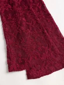 Sweetra Women's Lace Casual Party Dress - Burgundy - View 4